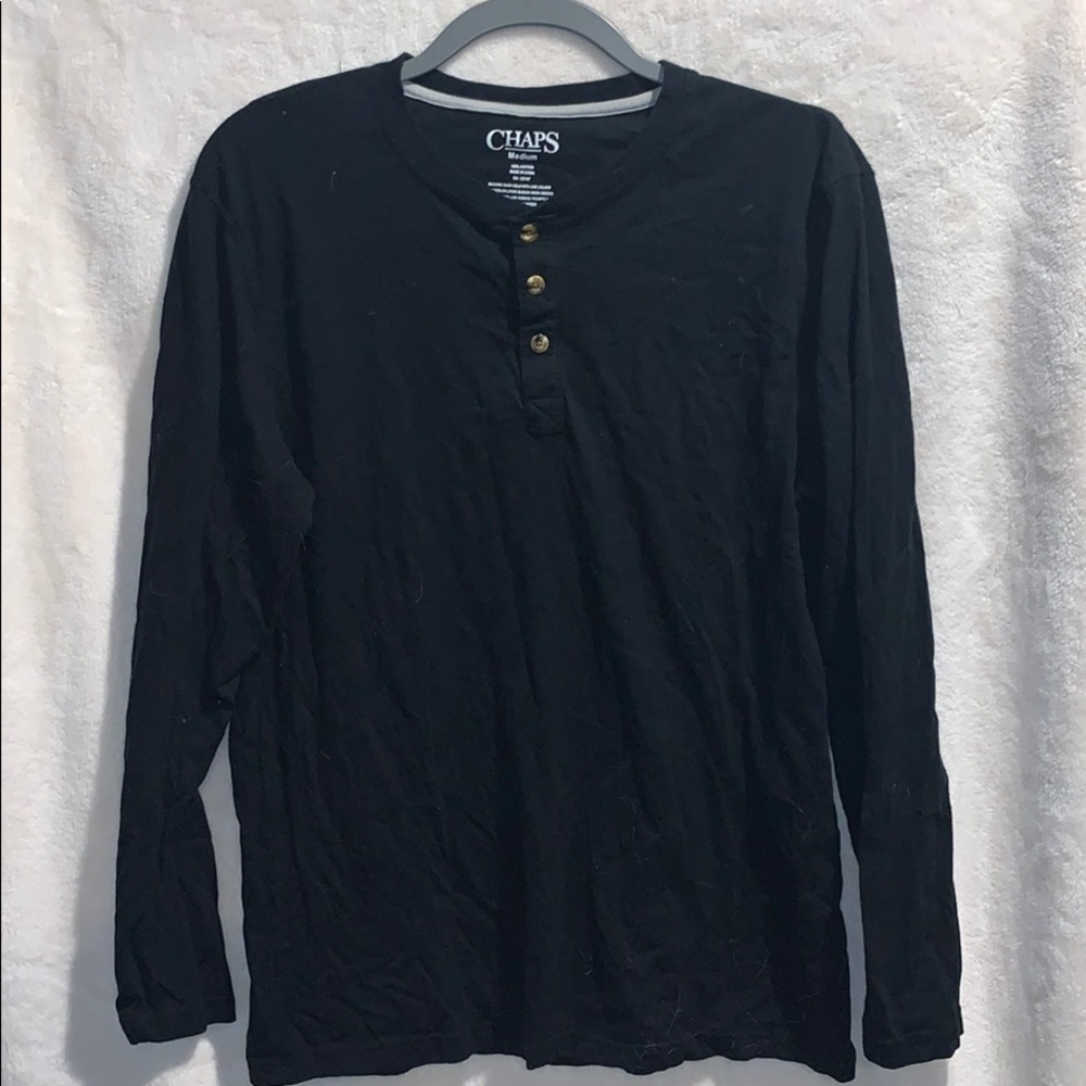 Men’s Chaps Black Long-Sleeve Shirt